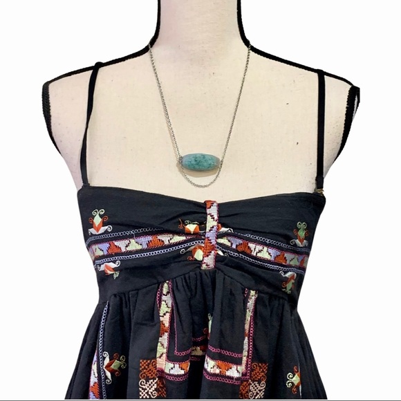 NWT- Beautiful Aztec Style Baby Doll Dress by Free People..  Size Small - Picture 2 of 16